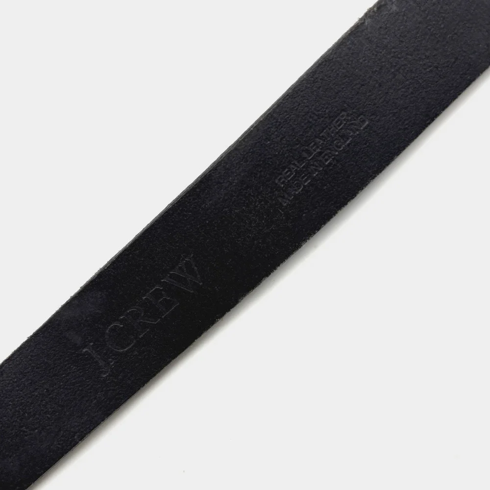 Vintage 90s J. Crew Black Genuine Leather Unisex Belt 26-32